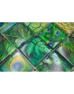 Verona Emerald feather Green Glass Mosaic 48x48