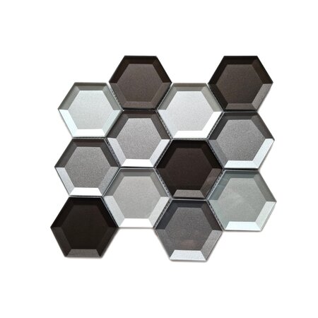 Luxury Tiles Glass Silver Hexagon Mirror Mosaic Tile