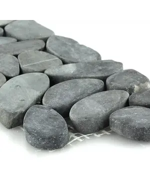 River Pebbles Border 10x30cm Anthracite Light Pebbles