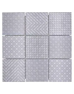  Mosaic tile square Geo Grey GEOG