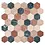 Mosaic tile Hexagon Mix MOS HXN RND