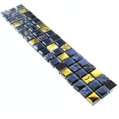 Glass Natural Stone Border Marco Black Gold