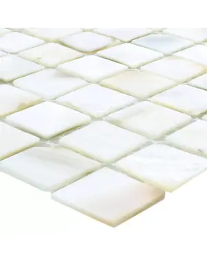  Mosaic Tiles Shell Kordon White