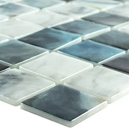 Glass Mosaic Swimming Pool Baltic Blue Grey 38x38mm