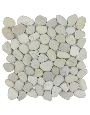  Pebble Mosaic Tiles Xanthos White