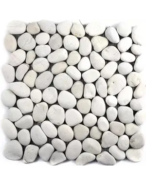  Mosaic Tiles River Pebbles Natural Stone Doha White