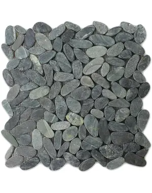  Mosaic Tiles River Pebbles Cut Black