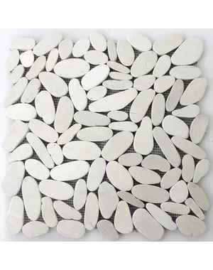 Mosaic Tiles River Pebbles Cut White