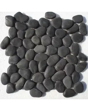  Mosaic Tiles Pebble Black Matt