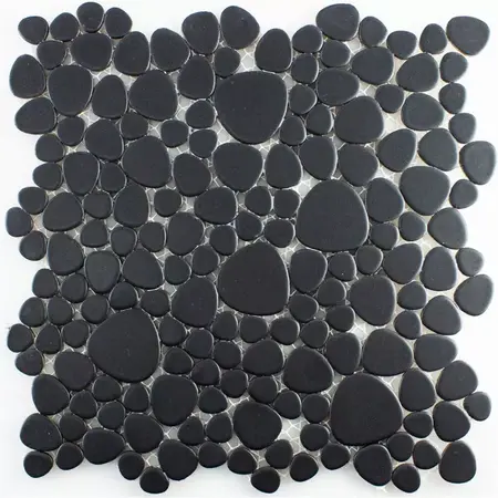 Ceramic Pebble Mosaic Sabah Black Matt
