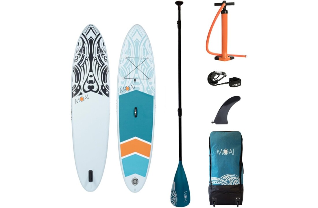 MOAI 9’5″ Opblaasbaar SUP Board – Allround Stand Up Paddleboard Set voor Beginners en Gevorderden
