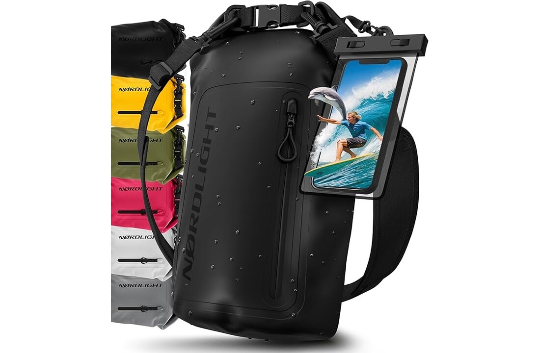 Nordlight Waterdichte Dry Bag Tas met Telefoonhoes – Waterproof Duffeltas met Schouderriem voor SUP, Surfen, Strand en Outdoor