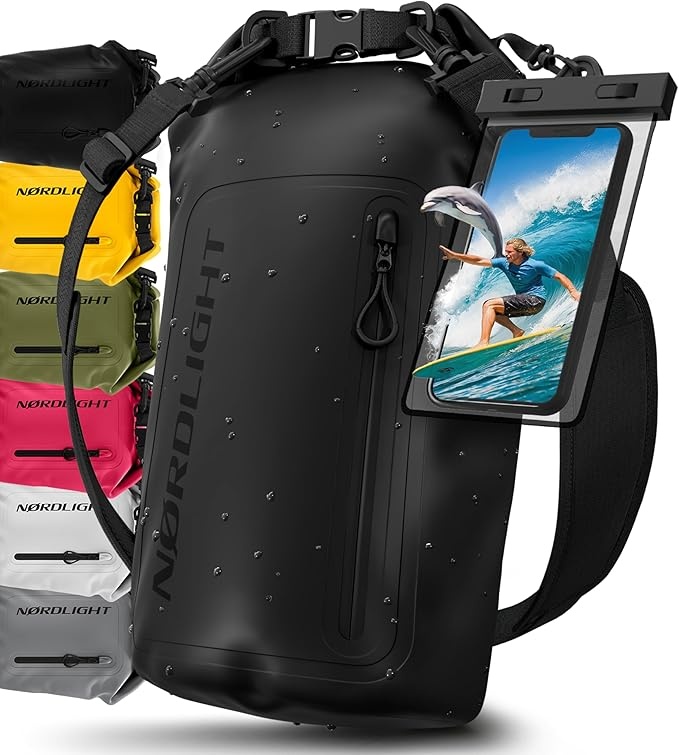 Nordlight Waterdichte Dry Bag Tas met Telefoonhoes – Waterproof Duffeltas met Schouderriem voor SUP, Surfen, Strand en Outdoor