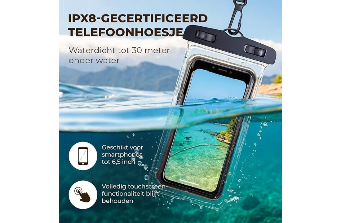 Nordlight Waterdichte Dry Bag Tas met Telefoonhoes – Waterproof Duffeltas met Schouderriem voor SUP, Surfen, Strand en Outdoor