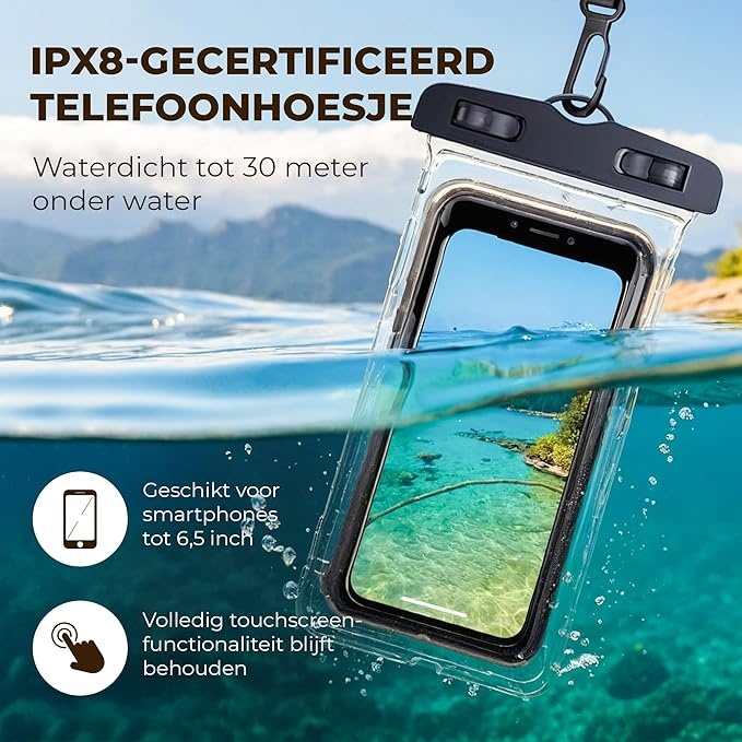 Nordlight Waterdichte Dry Bag Tas met Telefoonhoes – Waterproof Duffeltas met Schouderriem voor SUP, Surfen, Strand en Outdoor