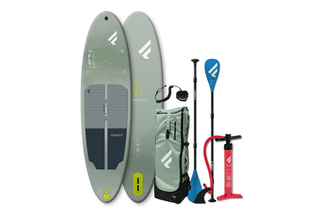 Fanatic Fly Air SLT Opblaasbare SUP Set – Allround Paddleboard Pakket met Peddel, Pomp, Leash en Rugtas