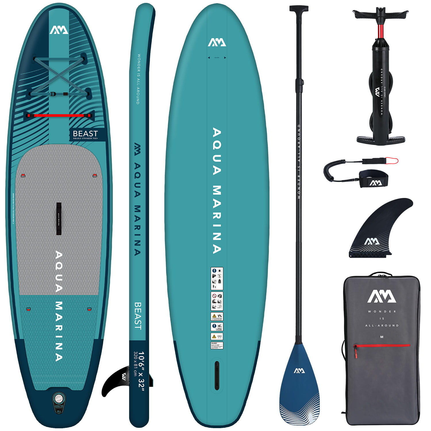 Aqua Marina Beast 320 cm Opblaasbare SUP Pakket | Kompleet Stand Up Paddleboard Set
