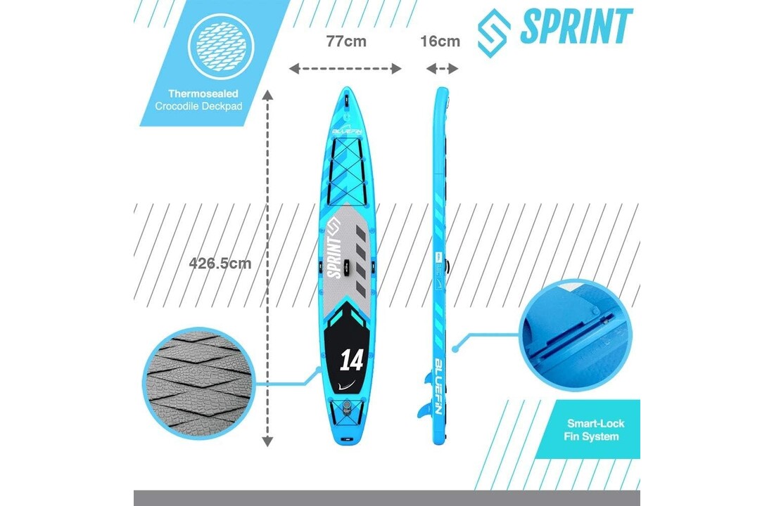 Bluefin Race 12'6 Opblaasbaar SUP Board – Touring & Speed Paddleboard