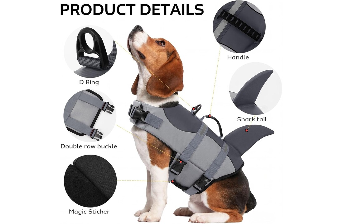 CITÉTOILE Reddingsvest Hond – Ripstop Zwemvest voor Middelgrote Honden