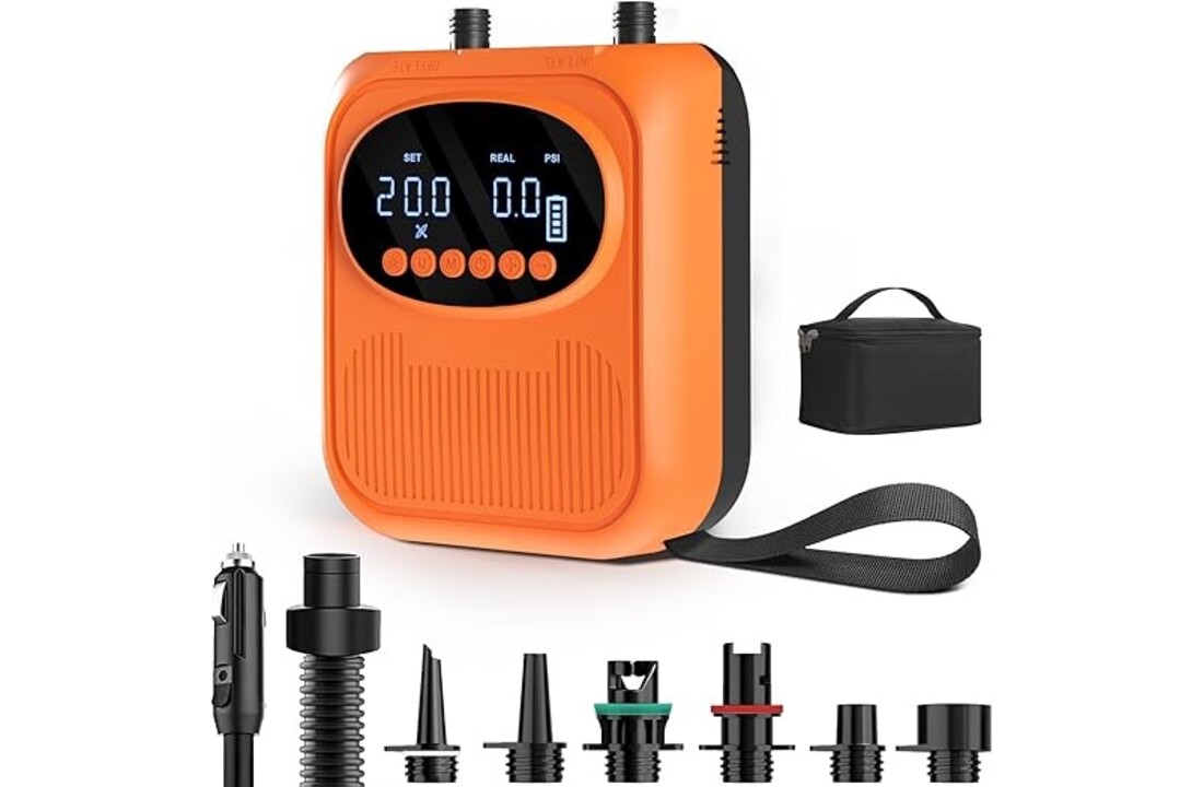 Mojimdo Elektrische SUP Pomp voor Opblaasbare Paddleboards – Automatische Luchtpomp met Digitale Display, Hoge Druk en Auto Stop