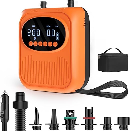 Mojimdo Elektrische SUP Pomp voor Opblaasbare Paddleboards – Automatische Luchtpomp met Digitale Display, Hoge Druk en Auto Stop