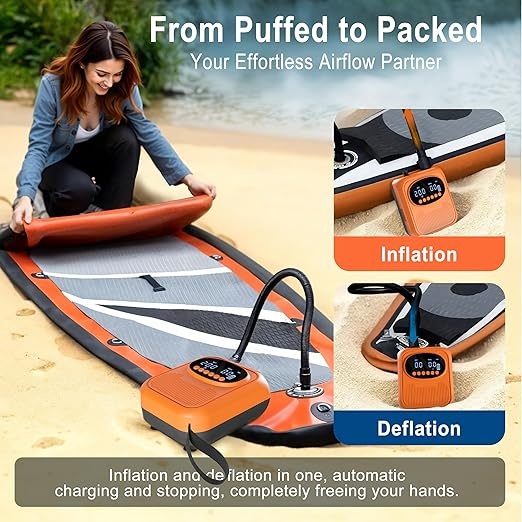 Mojimdo Elektrische SUP Pomp voor Opblaasbare Paddleboards – Automatische Luchtpomp met Digitale Display, Hoge Druk en Auto Stop