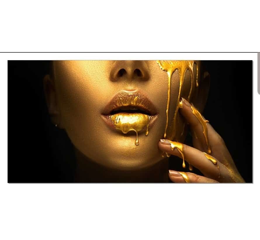 Art Deco Golden Lips 120x240