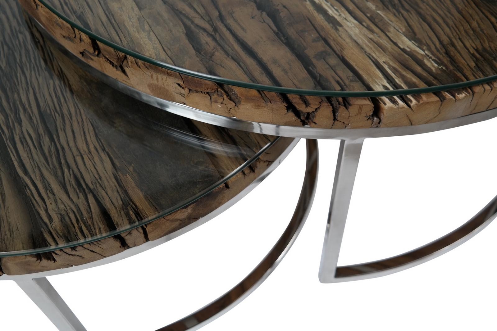 Salontafel Sleeper Wood set van 2 rond - Hout