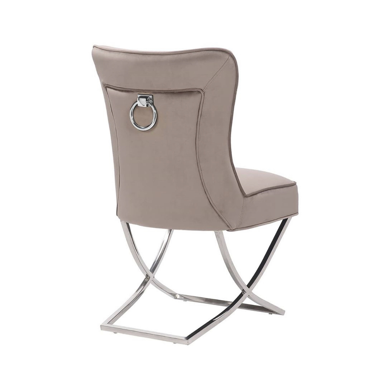 Rixos Stoel 2021 Khaki Taupe Velvet / Zilver