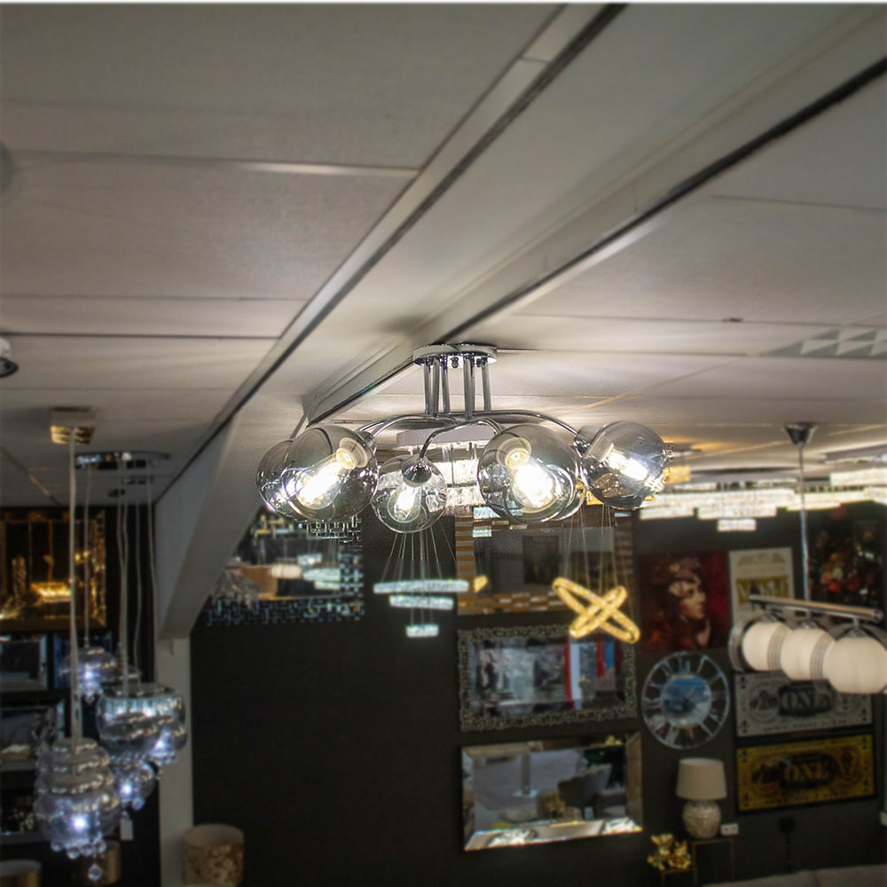Plafondlamp Illusion Smoking Glass 6 lichts