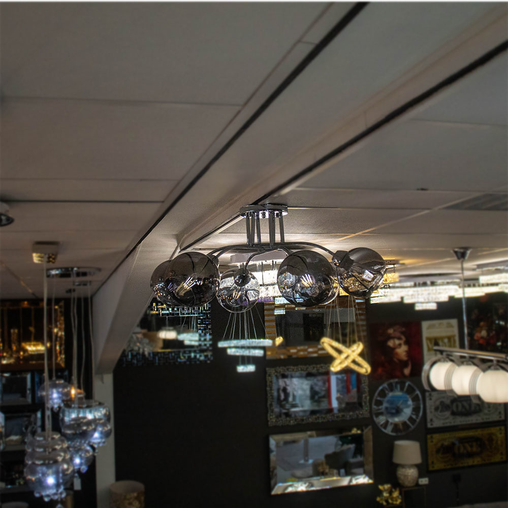 Plafondlamp Illusion Smoking Glass 6 lichts