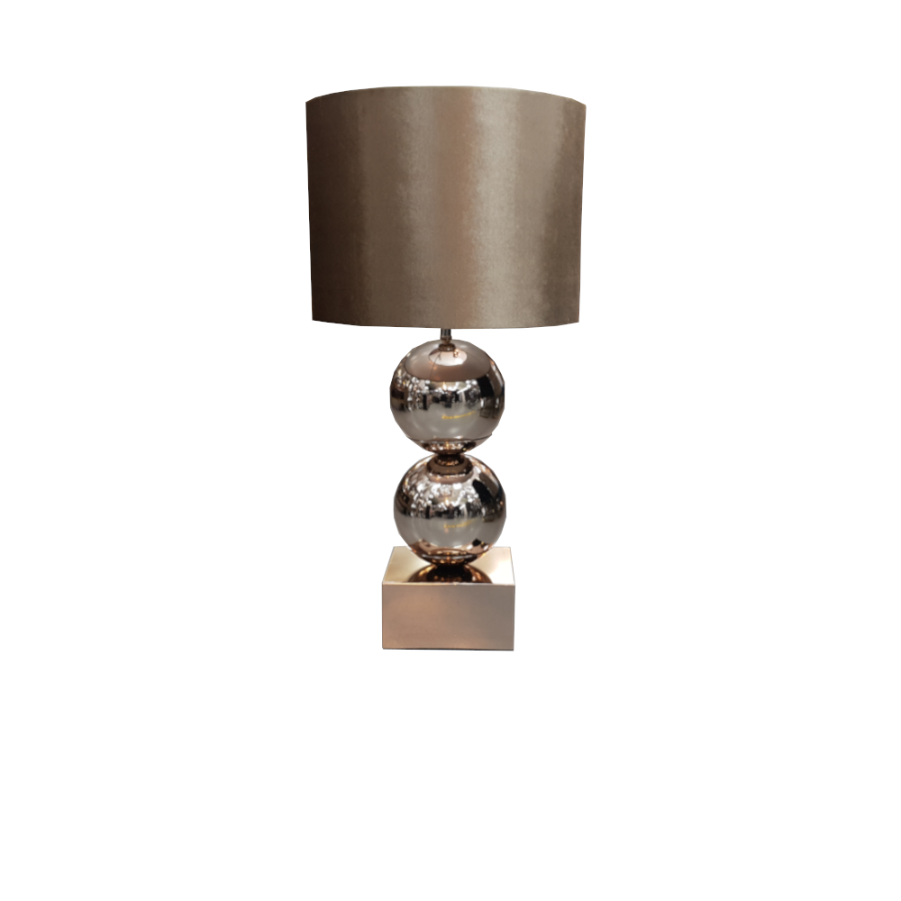 Bollamp - Big Bolls - Brons - Tafellamp - 2 Bollen - vierkante voet