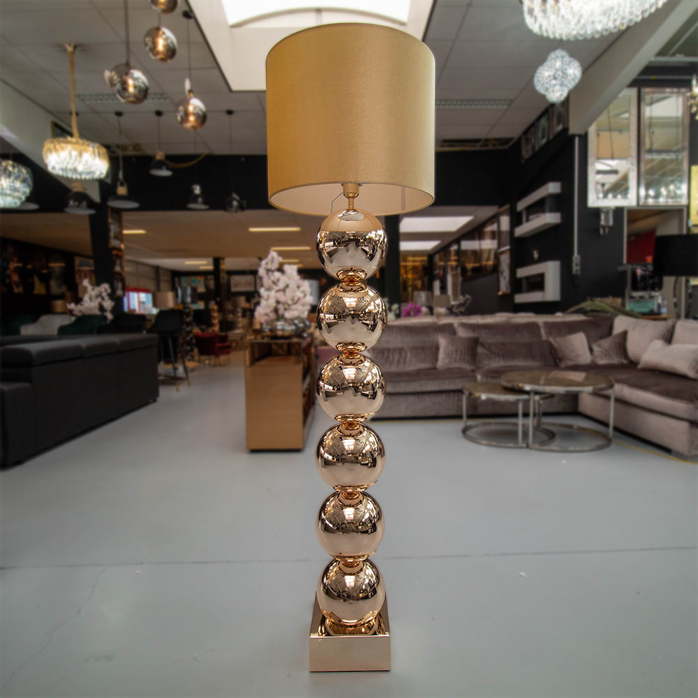 Bollamp -Goud-Vloerlamp-Vierkante Voet