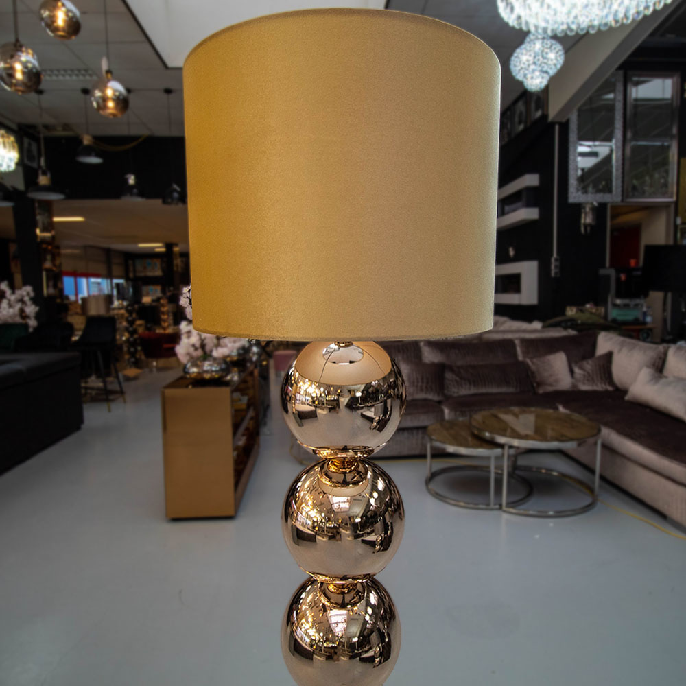 Bollamp -Goud-Vloerlamp-Vierkante Voet