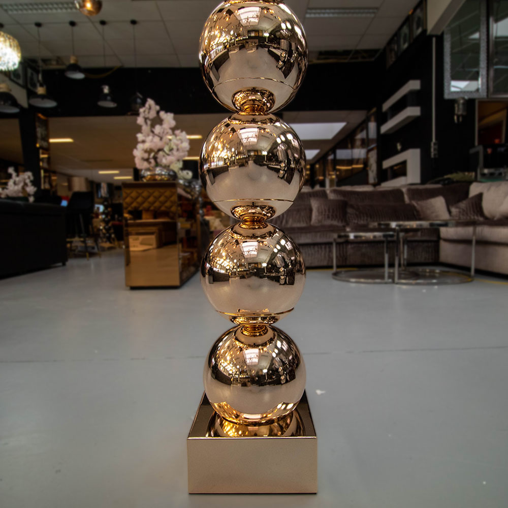 Bollamp -Goud-Vloerlamp-Vierkante Voet