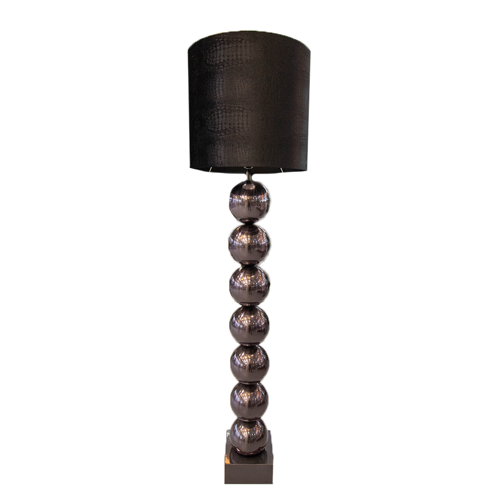 Zwarte 7 Bollamp Met Zwarte Croco Kap