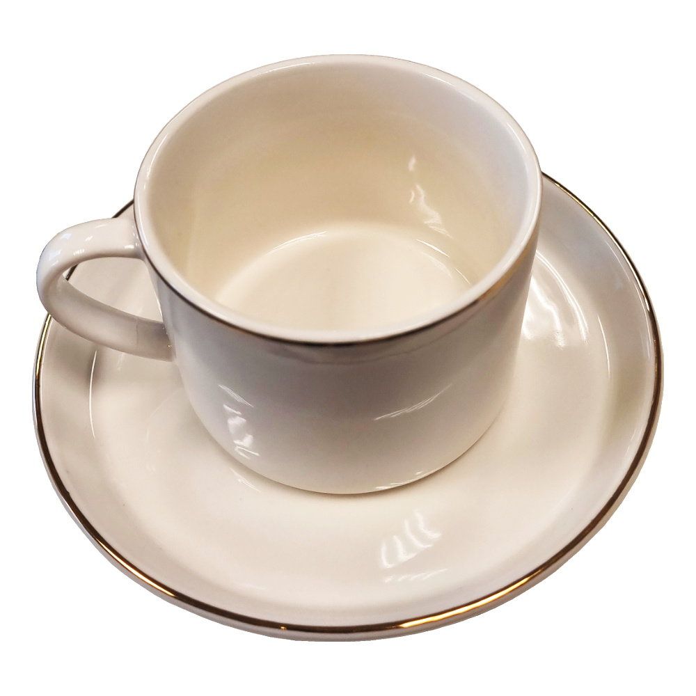 Koffieset Paris -Porselein -Wit/Gold -12 Delig