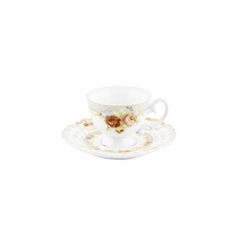 Bricard espressoset - Nantes - Blauw 12-delig