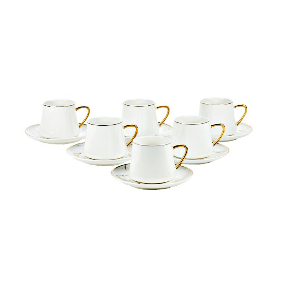 Bricard Marmer koffie set - Roma - White 12-delig