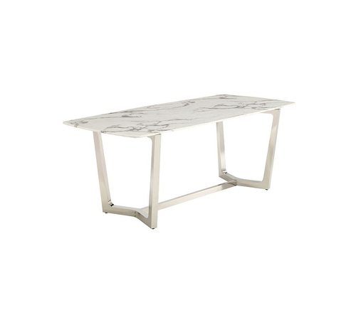 Vivente Bari eettafel - Aerenia - Zilver/Marmer