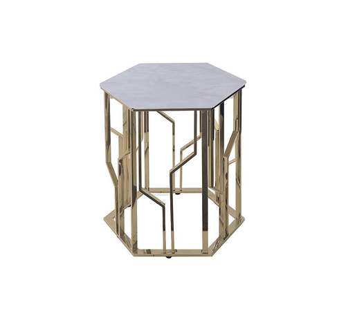 Vivente Taranto Bijzettafel - Zita - Goud/Marmer