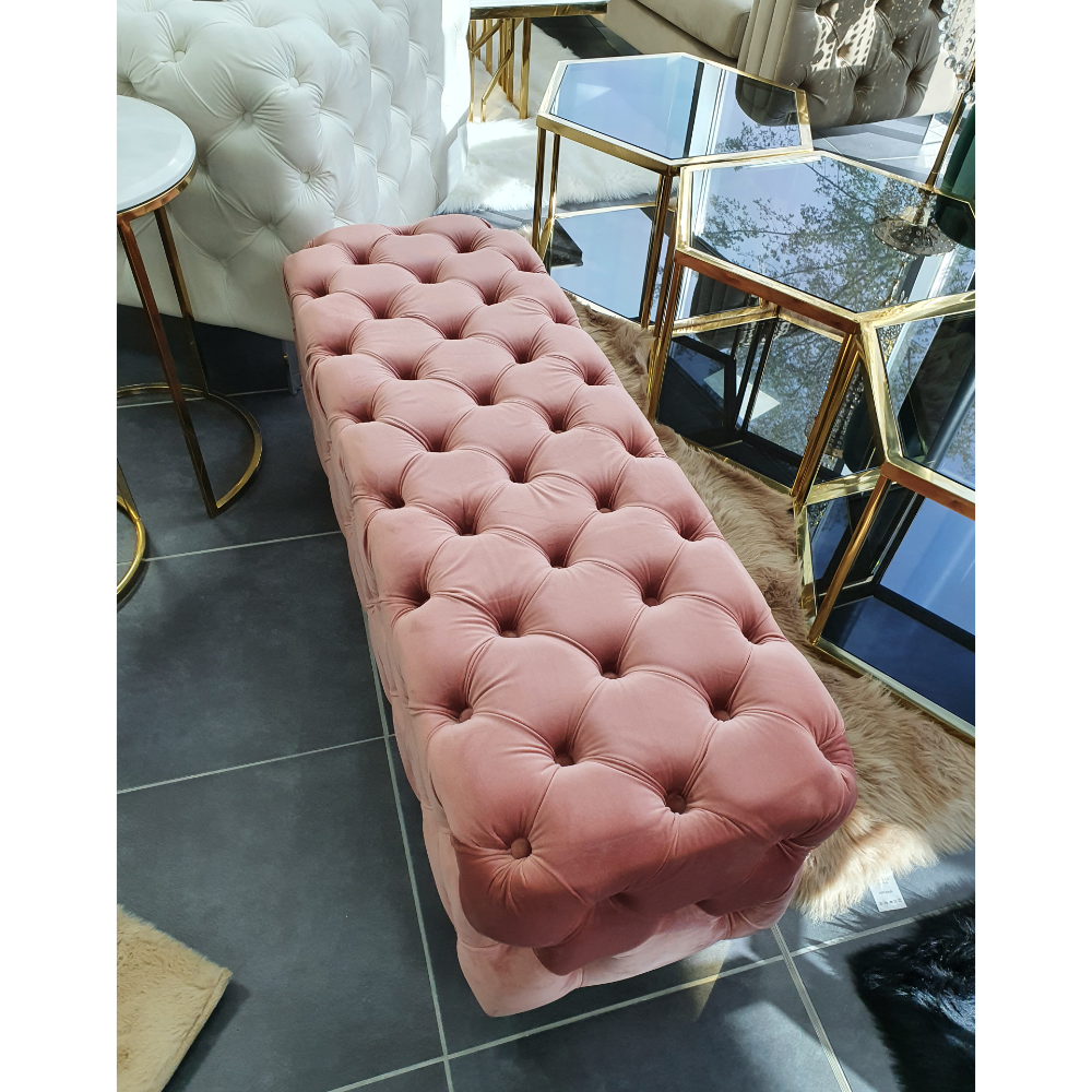 Calabrio Zitbankje Goud - Roze Stof