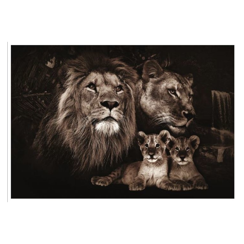 Lion King Familie Glasschilderij 160x110
