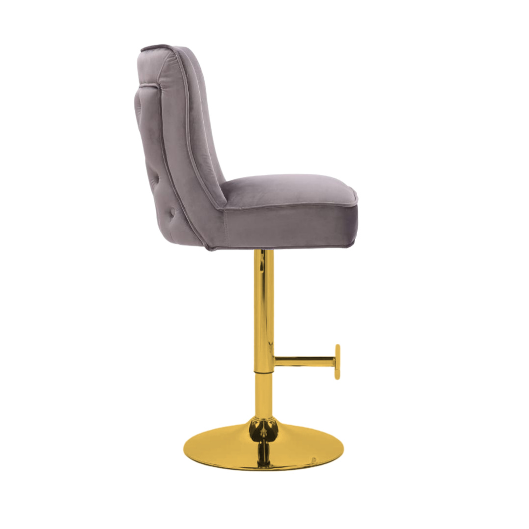 Barkruk Luxor taupe/goud velvet