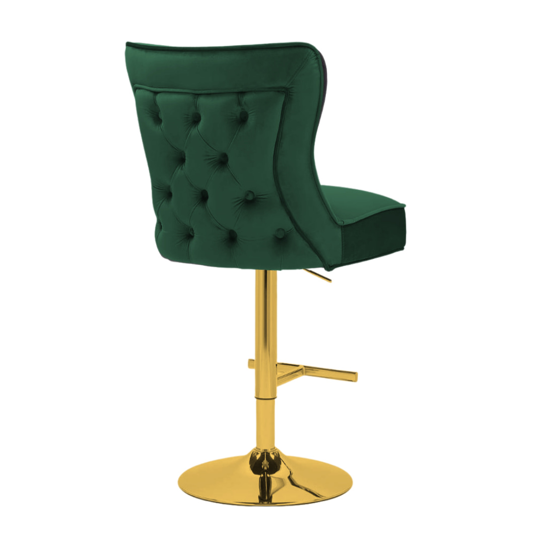 Barkruk Luxor groen/goud velvet