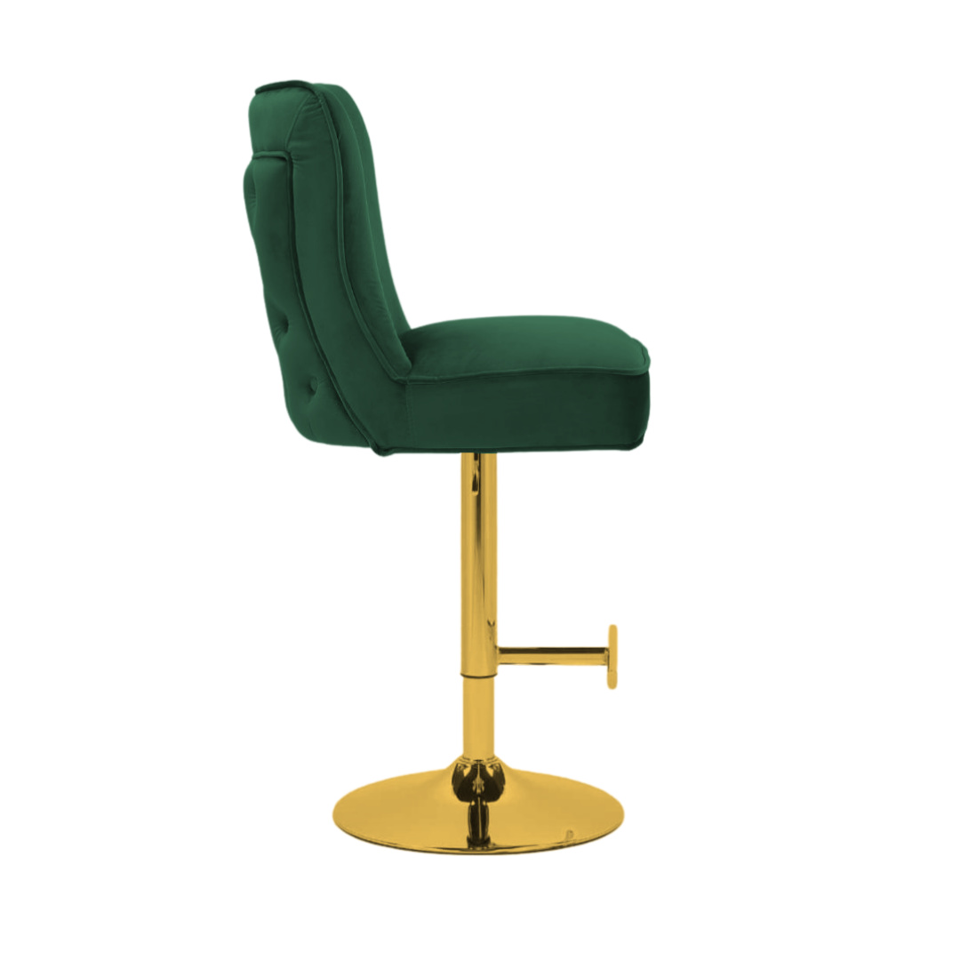Barkruk Luxor groen/goud velvet