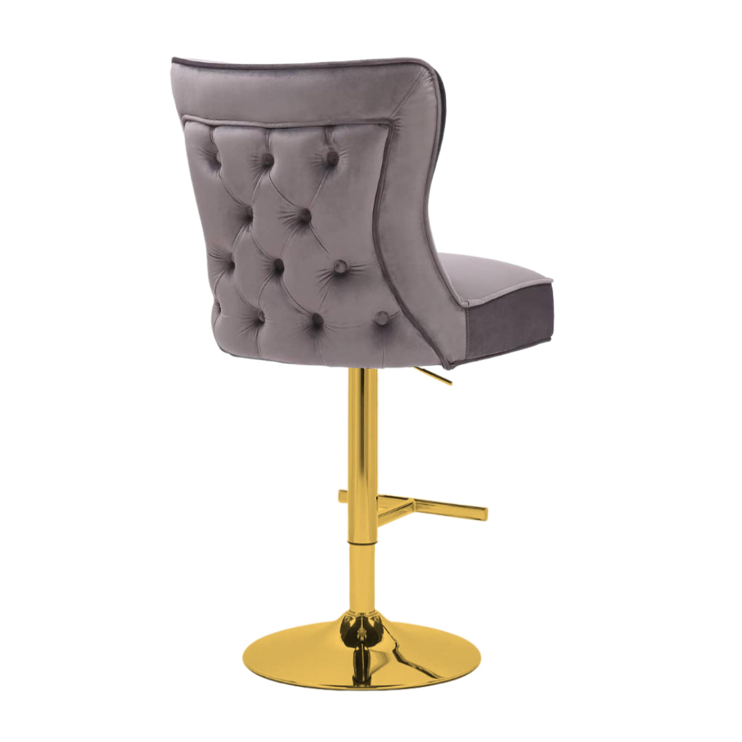Barkruk Luxor taupe/goud velvet