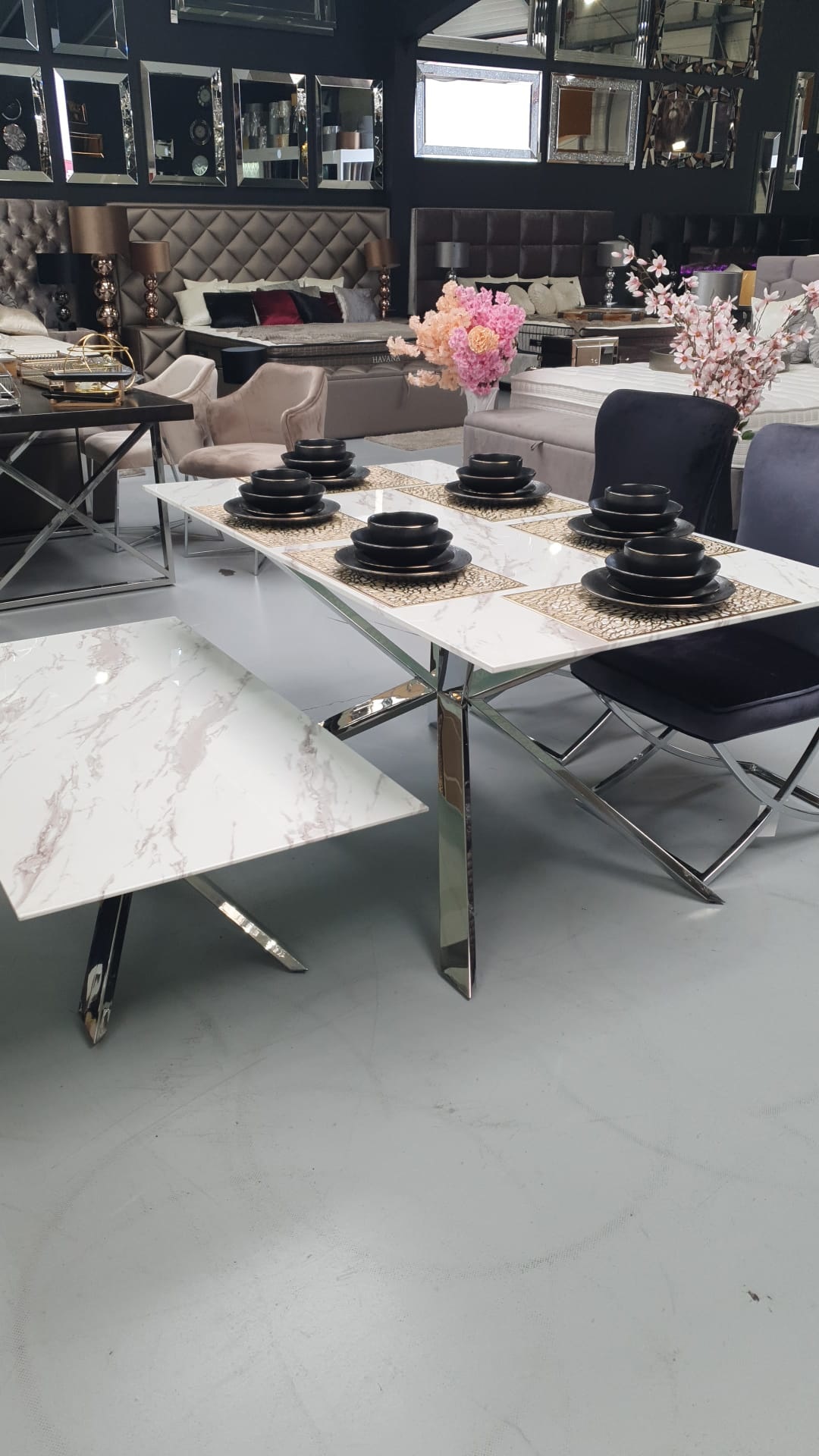 Amira Woonkamer Set - (Glass Marmer Look)