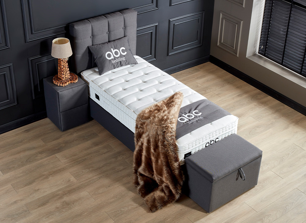 Boxspring Ritz Grijs - 1 persoons incl. matras