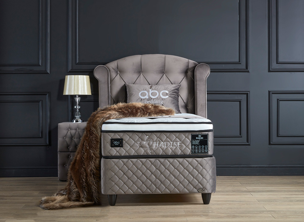 Boxspring Hadise Grijs - 1 persoons incl. matras